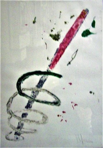 Aldo MONDINO - Gemälde - Spirale rosso, bianco, verde