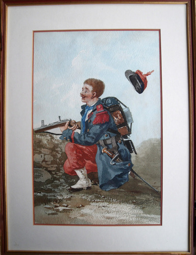 Louis Alfred MEYRET - Drawing-Watercolor - 94e régiment d'infanterie territorial français