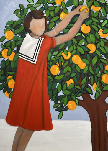 Ruth ORENBACH - Painting - Picking oranges