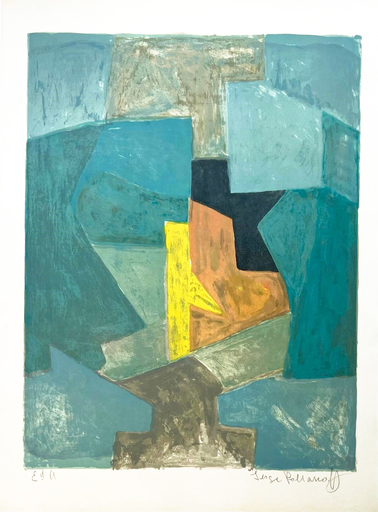 Serge POLIAKOFF - Stampa-Multiplo - Composition Bleue n°L50 