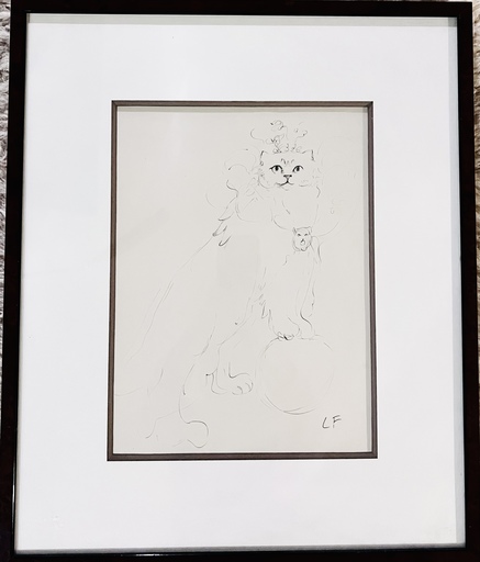 Leonor FINI - Zeichnung Aquarell - Le chat de madame Helvetius