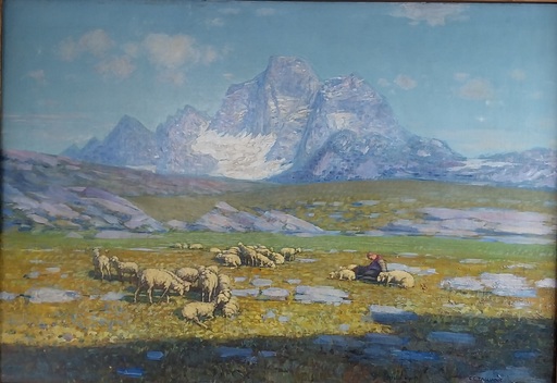 Carlo Costantino TAGLIABUE - Painting - Monte Pelmo Selva di Cadore Cortina Dolomiti