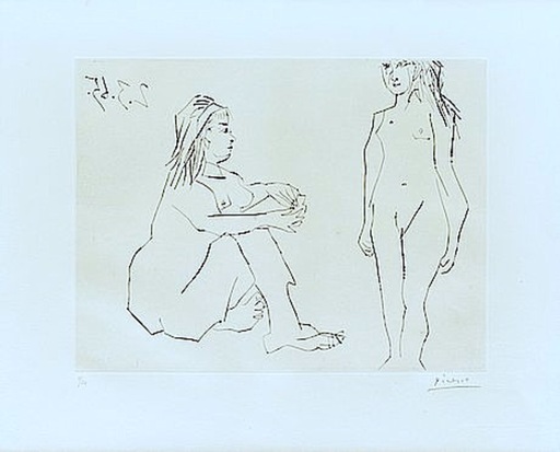 巴勃罗•毕加索 - 版画 - Deux Femmes