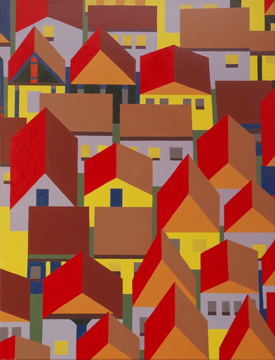 Hubert SCHMALIX - 绘画 - Landscape, „Neighborhood, Small“