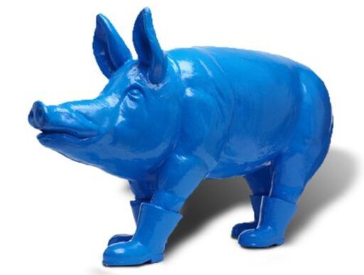 William SWEETLOVE - Sculpture-Volume - cloned blue father pig
