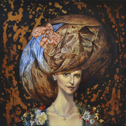 Carlos SABLÓN - Peinture - La Femme au Chapeau