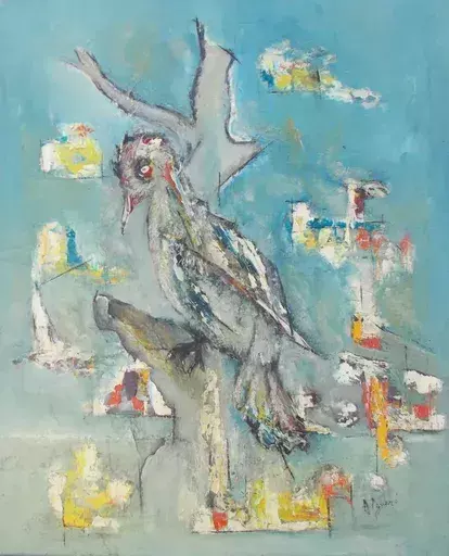 José ALGUERO - Painting - L'oiseau