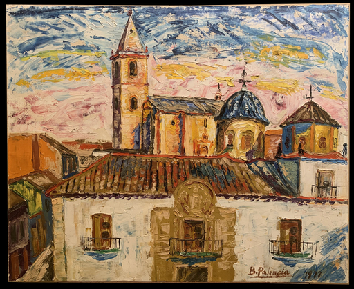 Benjamín PALENCIA PEREZ - Painting - Vista de La Roda (Albacete)