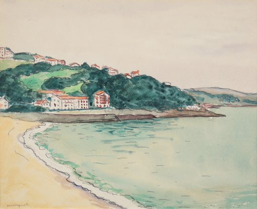 Albert MARQUET - Dessin-Aquarelle - Paysage de la Côte Basque (1926-1927)