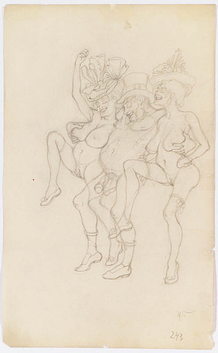 Hans SCHLIESSMANN - Zeichnung Aquarell - Erotic Cartoon