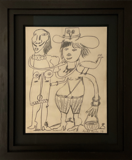 Michel MACRÉAU - Dessin-Aquarelle - Hommage à Picasso