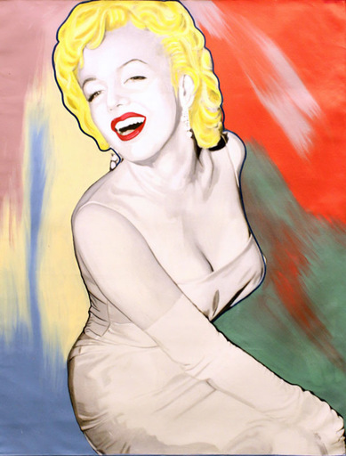 Steve KAUFMAN - Painting - Marilyn - Dior Look (No Bottle)