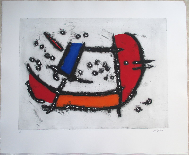 Robert JACOBSEN - Stampa-Multiplo - La Seine I-III, 3 handcoloured etchings