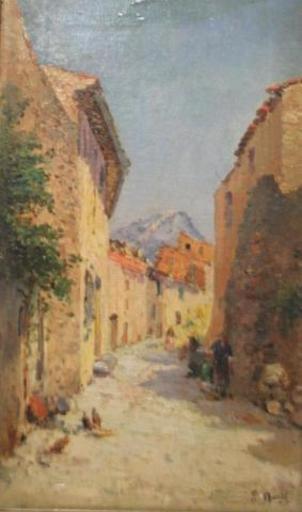 François NARDI - Peinture - village près de Toulon