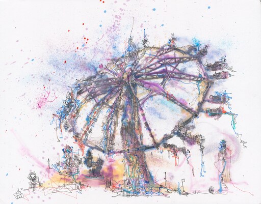 Michael ALAN - Drawing-Watercolor - Coney Island