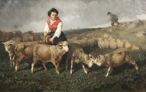 Giuseppe PALIZZI - Gemälde - I guardiani del gregge