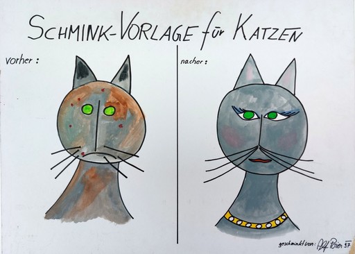 Alf POIER - Drawing-Watercolor - Schmink-Vorlage für Katzen