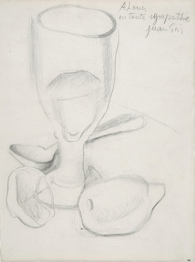 Juan GRIS - Zeichnung Aquarell - Verre et Citron