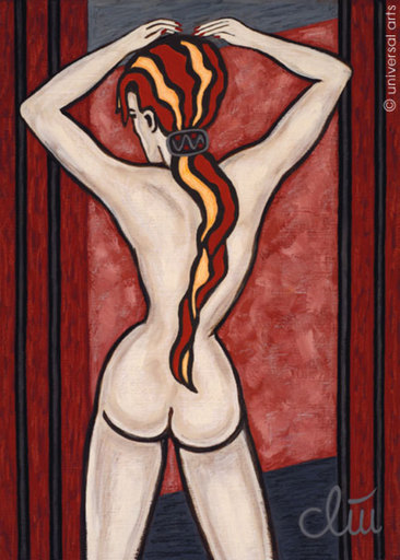 Jacqueline DITT - Peinture - Rückenakt - weiblich (Female Nude back view Akt)