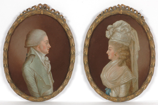 Painting - "Portraits of noble married couple", 2 oil paintings