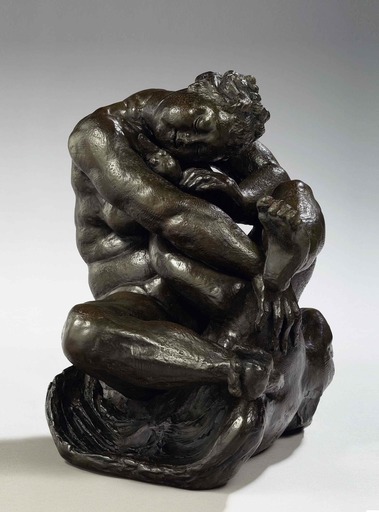 Alfred Auguste JANNIOT - 雕塑 - Léda et le Cygne