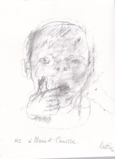 Jean RUSTIN - Grabado - portrait d enfant 