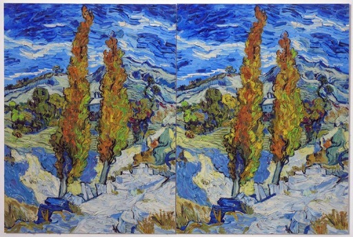 Stefano ARIENTI - Peinture - Campi in primavera di Monet
