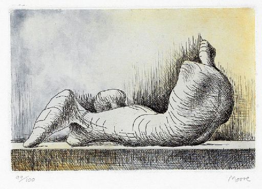 亨利•摩尔 - 版画 - Reclining figure back