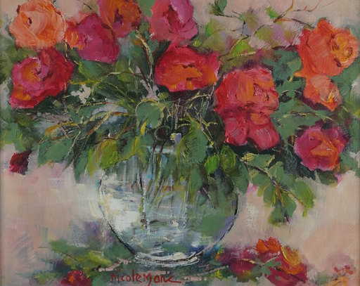 Nicole MARC - Painting - Le vase de verre