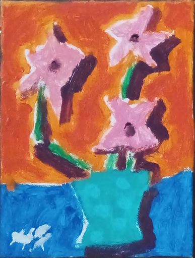 Harry BARTLETT FENNEY - Painting - three pink flowers