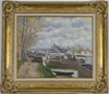 Georges MANZANA-PISSARRO - Gemälde - Péniches sur la Seine