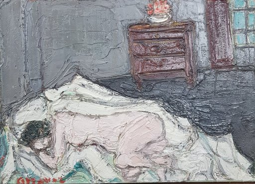 André COTTAVOZ - Pittura - Le nu endormi