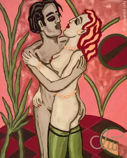 Jacqueline DITT - Painting - Intimate Embrace (Innige Umarung) 