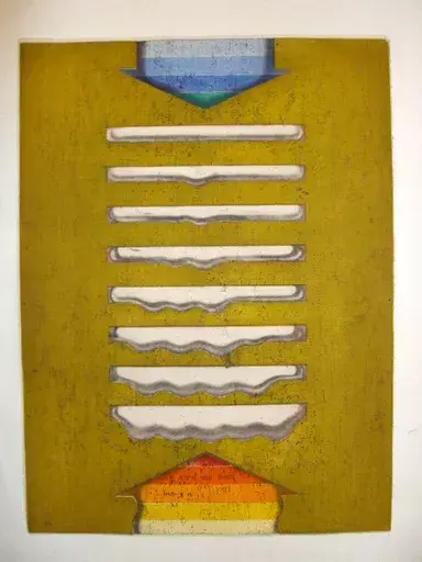Kim T. MEANS - Druckgrafik-Multiple - "L'Escalier" 1970