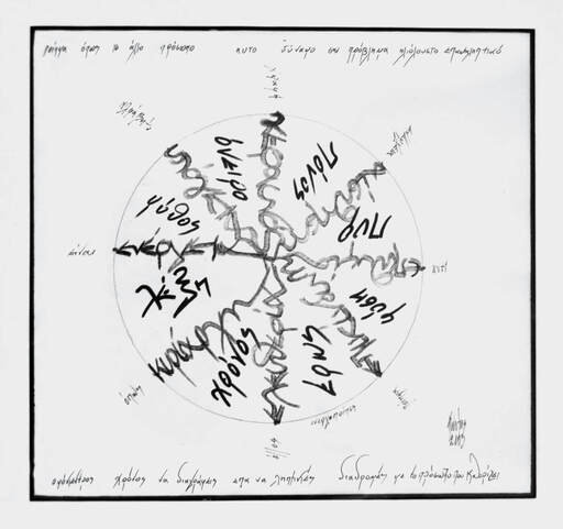 COSTIS - Dibujo Acuarela - Drawing of the work Electropoem watch with minute-hand words