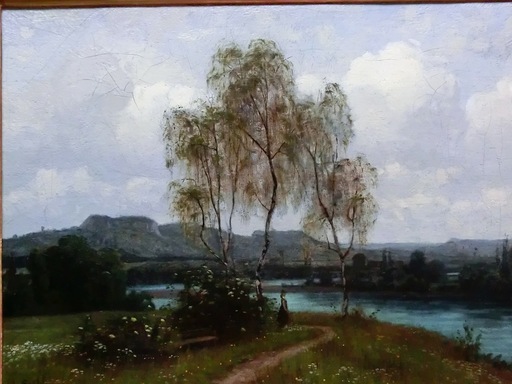 Adolf STÄBLI - Peinture - Landschaft am Wasser