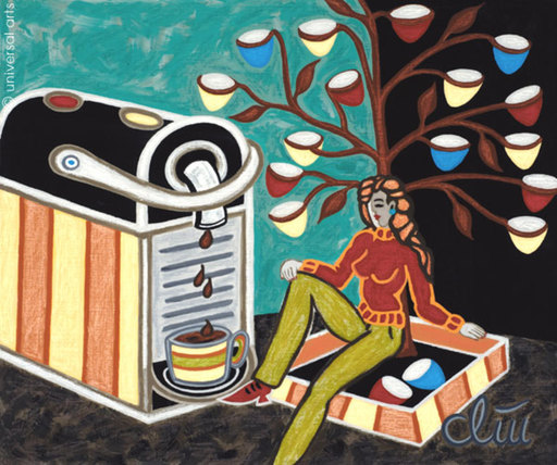 Jacqueline DITT - Painting - Under the Coffee Capsule Tree