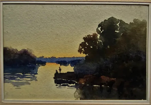 William Charles PIGUENIT - Drawing-Watercolor - Pêcheurs en Tasmanie
