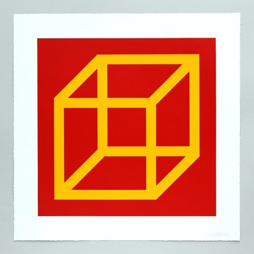索尔·勒维特 - 版画 - Open Cube in Color on Color Plate 10