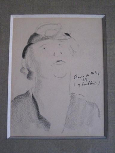 Pierre DE BELAY - Dibujo Acuarela - YVETTE GUILBERT  1937