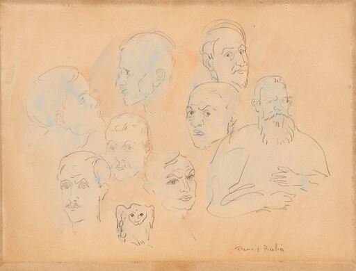 Francis PICABIA - Drawing-Watercolor - Estudios de cabezas