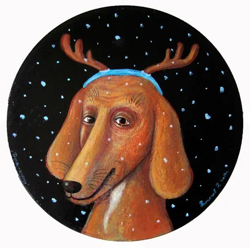 Roman ANTONOV - Painting - Dusya-deer