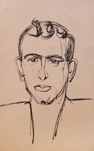 Erich HARTMANN - Disegno Acquarello - #19803: Mann - Porträt. 