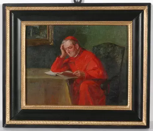 Max BARASCUDTS - Painting - Max Barascudts (1869-1927) "Reading cardinal" 