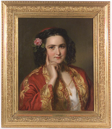 Georg DECKER - 绘画 - "Turkish (Greek?) Beauty", Oil on Canvas, ca 1850