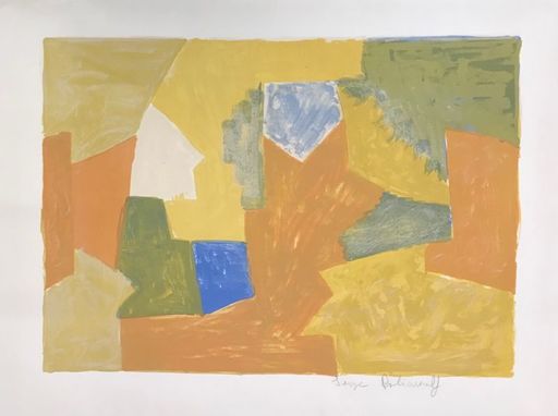 Serge POLIAKOFF - Print-Multiple - Composition jaune, Orange et Verte L14 