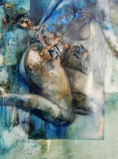Marc TRABYS - Painting - Immobilité Bleue