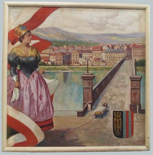 Josef BRUNNER - Gemälde - "Linz in Austria", Oil Painting, 19030's