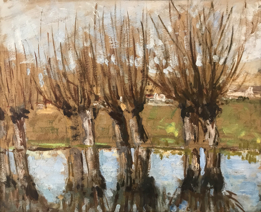 Pierre Eugène MONTEZIN - Pintura - Arbres au bord de la rivière