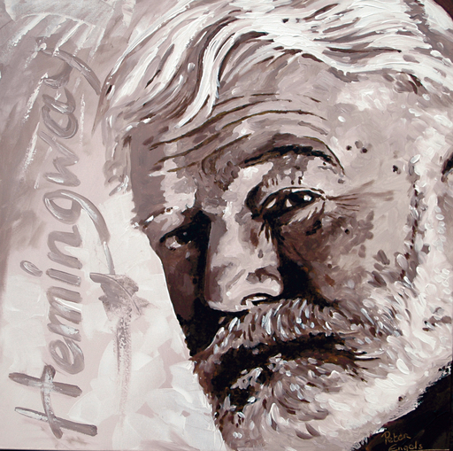 Peter ENGELS - Painting - Ernest Hemingway
